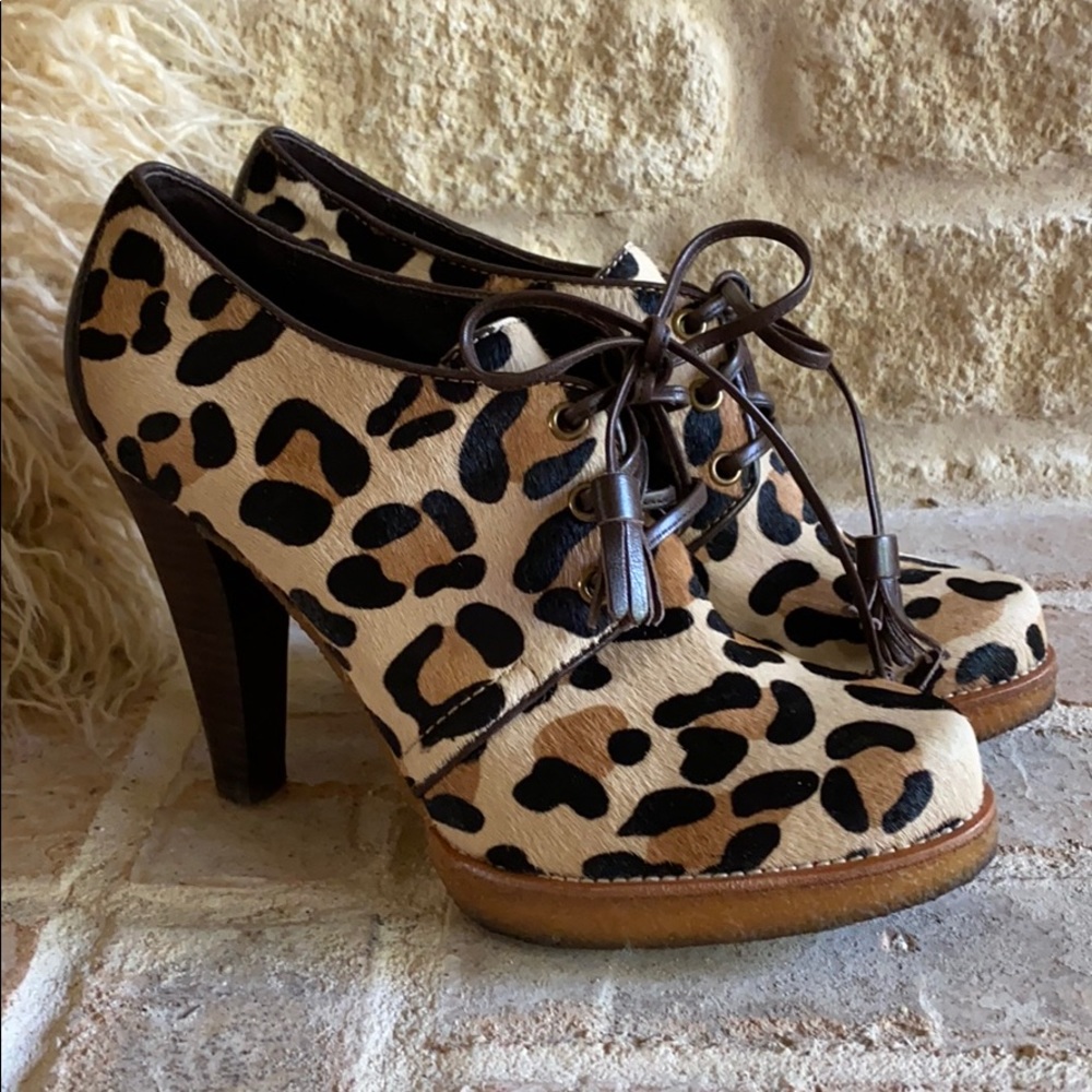 Coach 7.5 Tullah Leopard Bootie Shoe